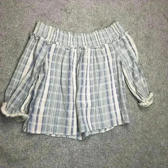 Lucky Brand Peasant Top Blouse Cotton Off The Shoulders Sz XS - Picture 9 of 9